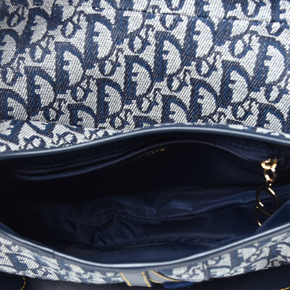 Christian Dior Monogram Saddle Bag Blue 5 of 9