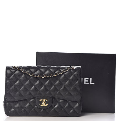 Chanel Caviar Quilted Jumbo Double Flap Black 14 of 14