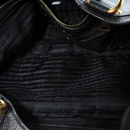 Prada Vitello Daino Pushlock Tote Black 8 of 10
