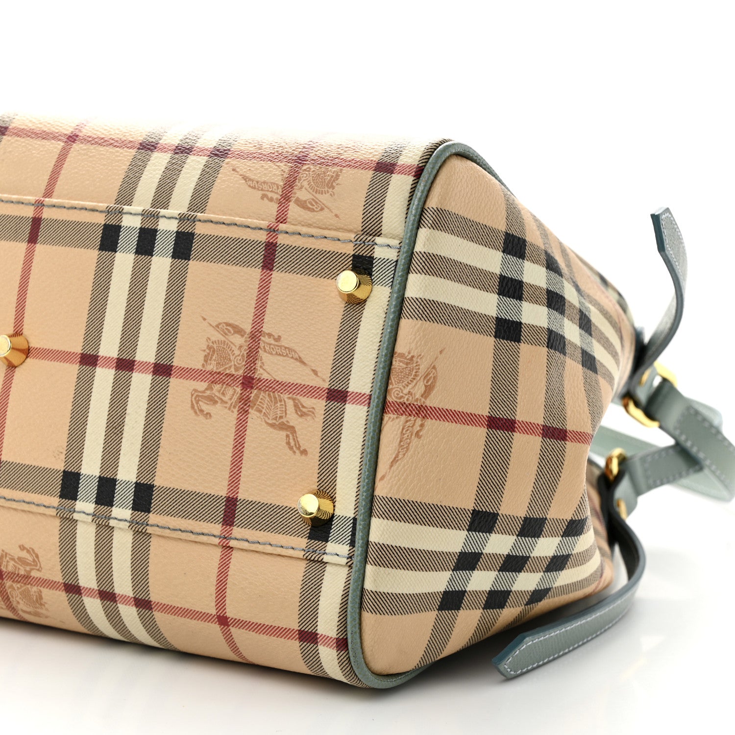 Burberry Haymarket Check Small Canterbury Tote Eucalyptus Grey 11 of 12