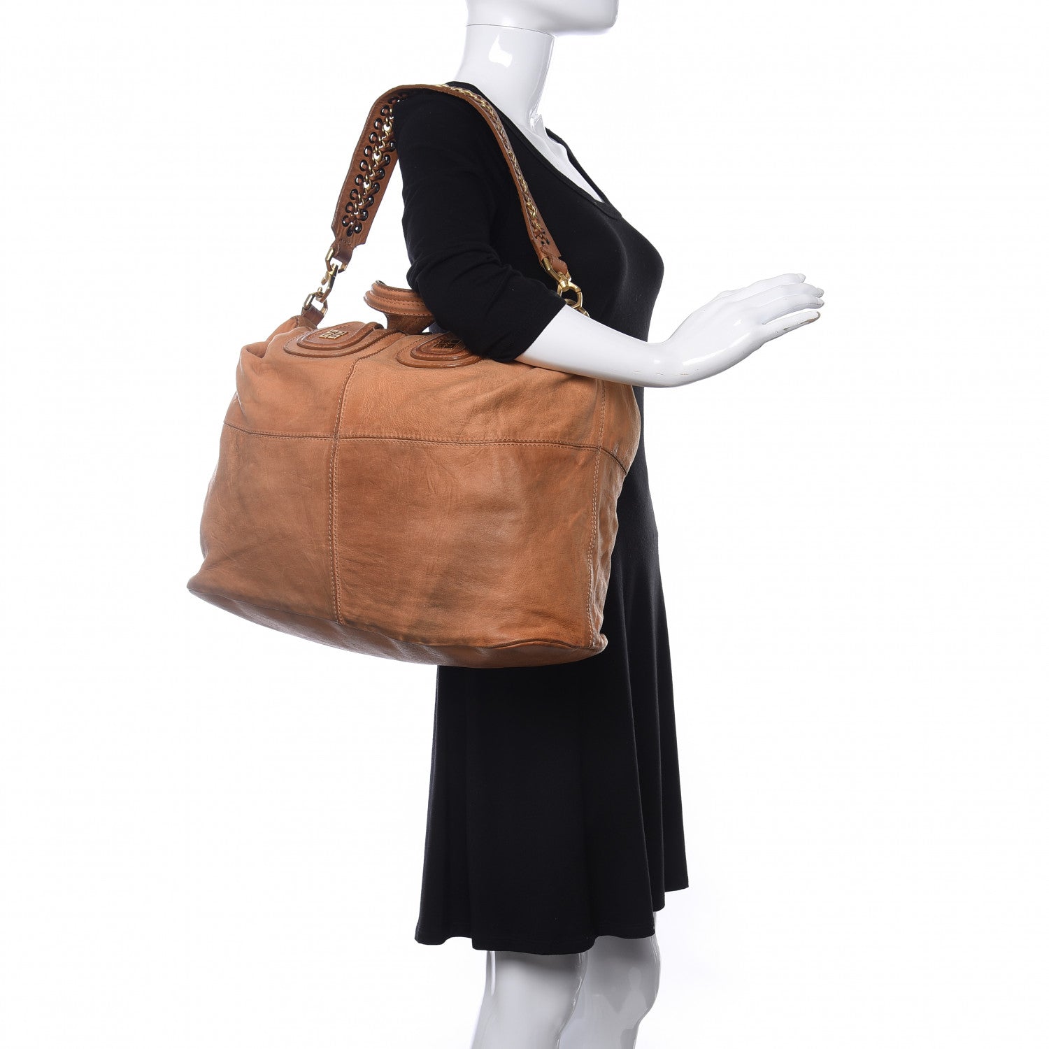 Givenchy Wrinkled Lambskin Large Corset Chain Nightingale Tan 2 of 17