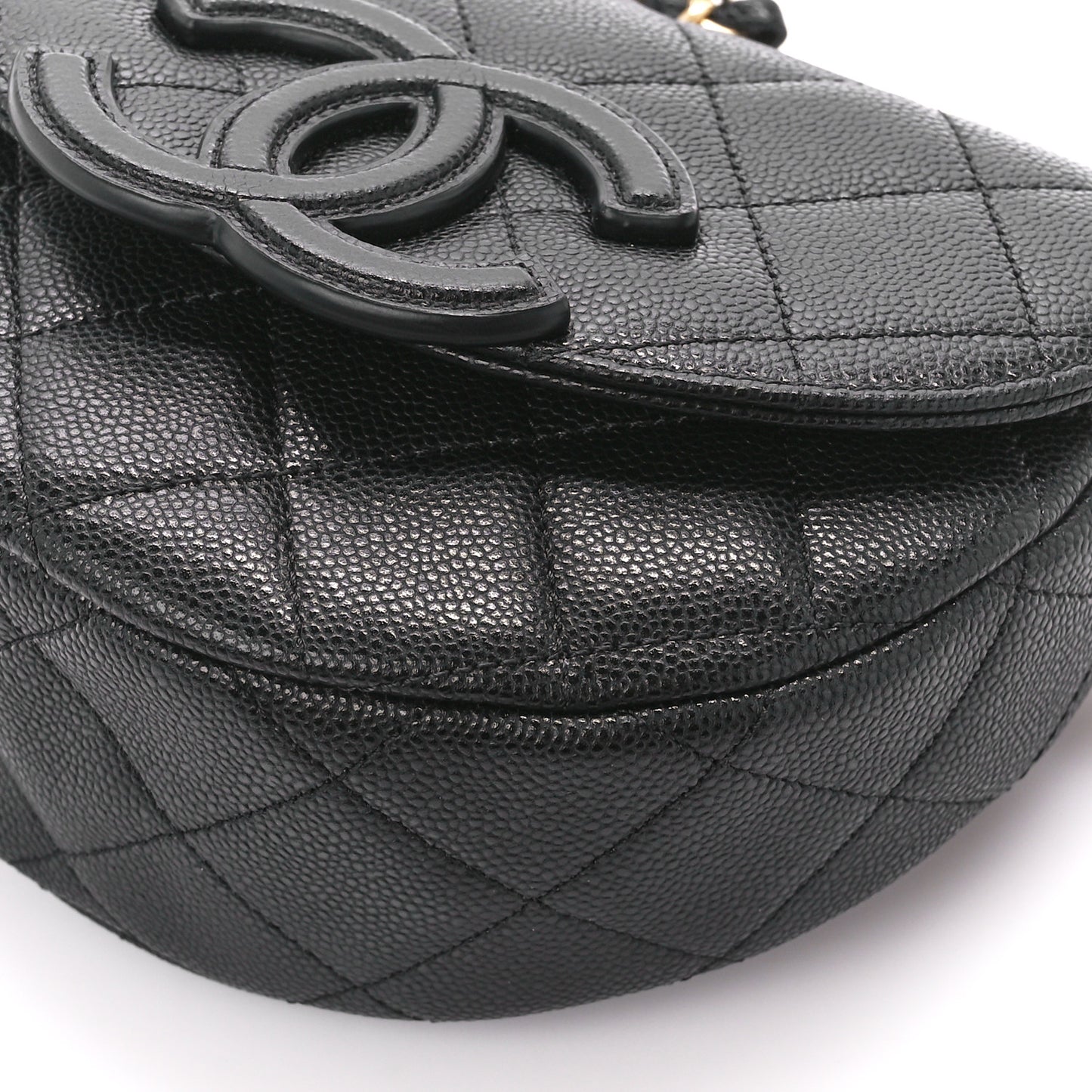 Caviar Quilted Mini Messenger Flap Black