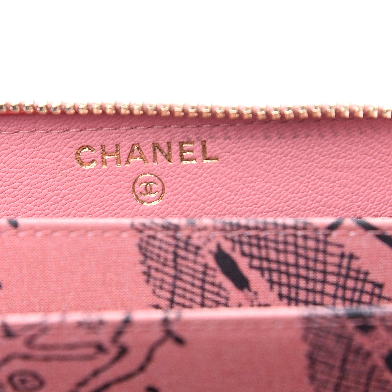 Chanel Goatskin Camellia Zip Coin Purse Pink 5 of 8