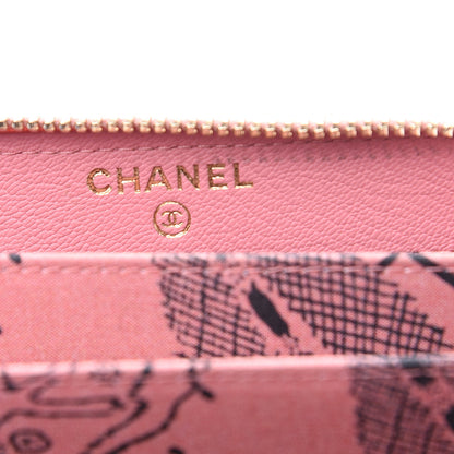 Chanel Goatskin Camellia Zip Coin Purse Pink 5 of 8