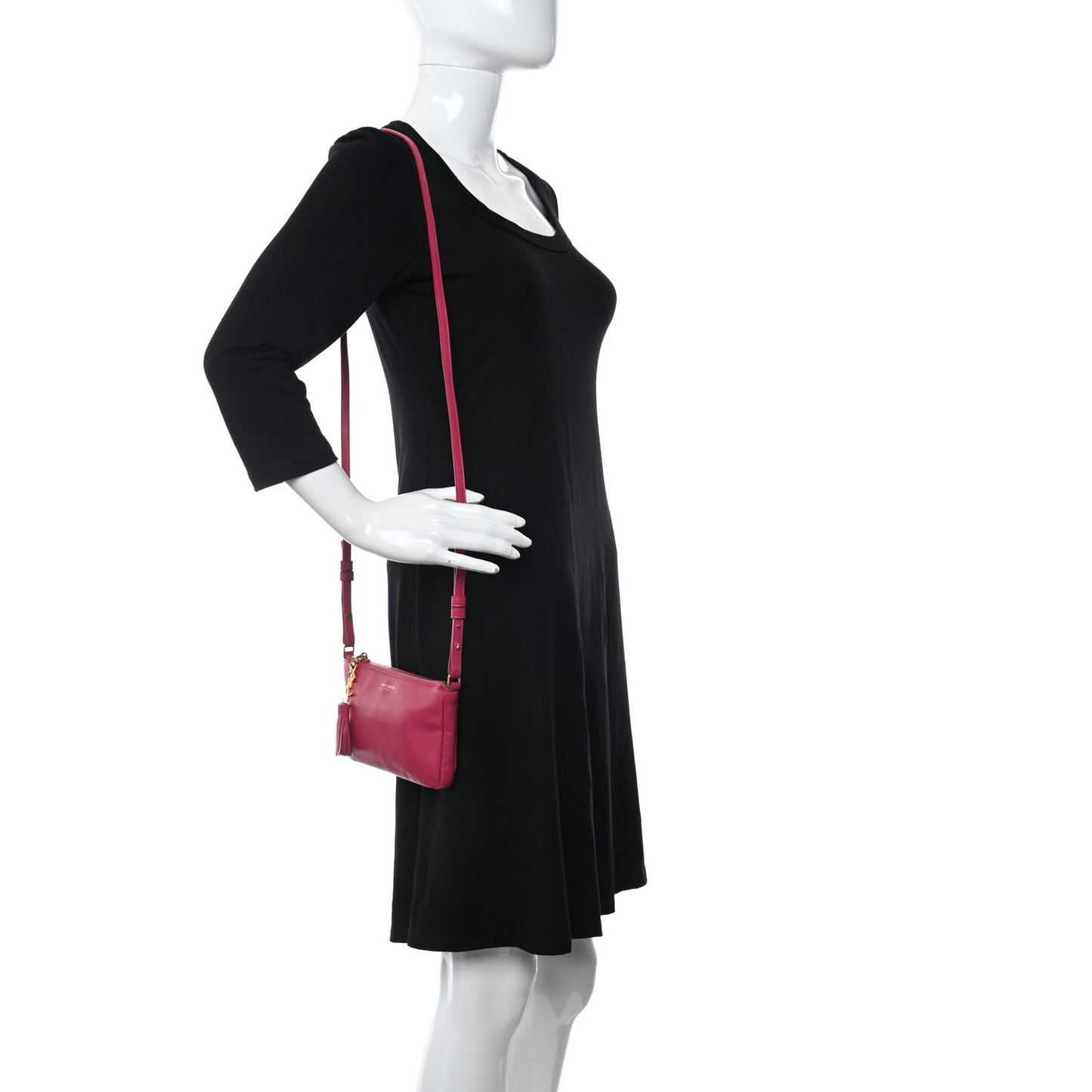 Calfskin Monogram Phone Pouch Crossbody Bag Bubblegum