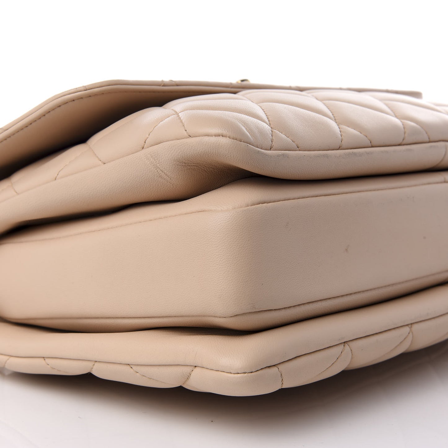 Lambskin Quilted Medium Trendy CC Flap Dual Handle Bag Beige
