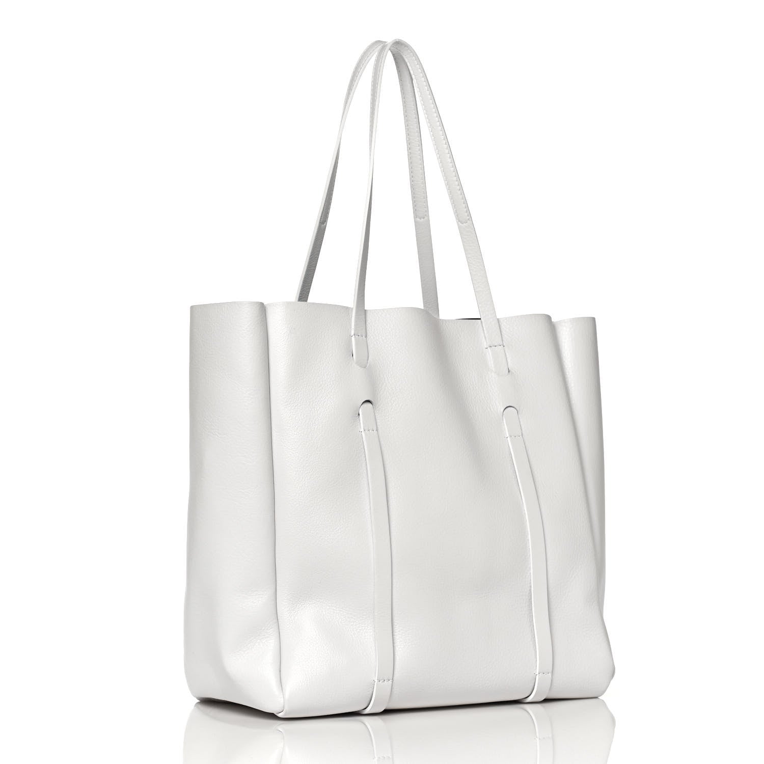 Balenciaga Veau Baltimore Double Sided Small Everyday Tote Optic White Black 3 of 12