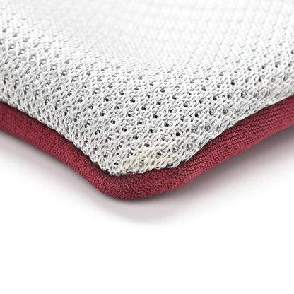 Prada Neoprene Mesh Pouch Burgundy Silver 5 of 9