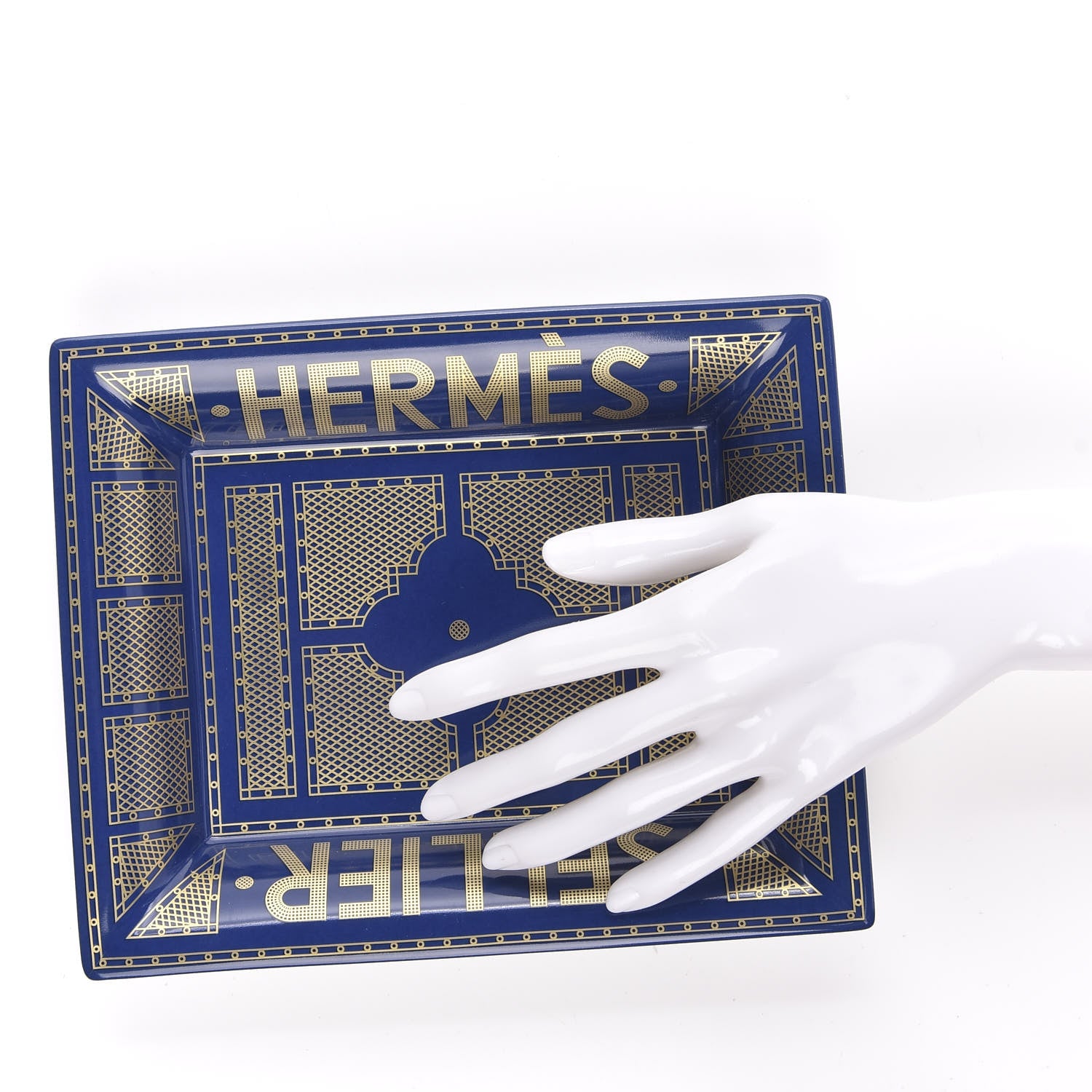 Hermes Porcelain Sellier Change Tray Bleu Roi 2 of 5