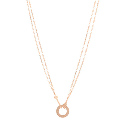 Cartier 18K Pink Gold 1 Diamond 1 Pink Sapphire LOVE Necklace 1 of 4