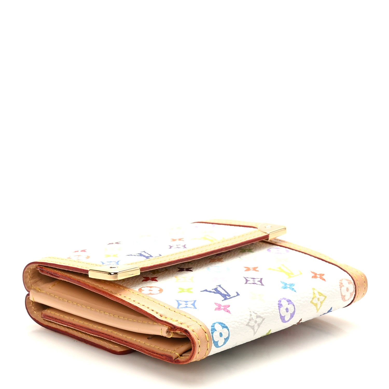 Louis Vuitton Monogram Multicolor Porte-Monnaie Billets Wallet White 4 of 7
