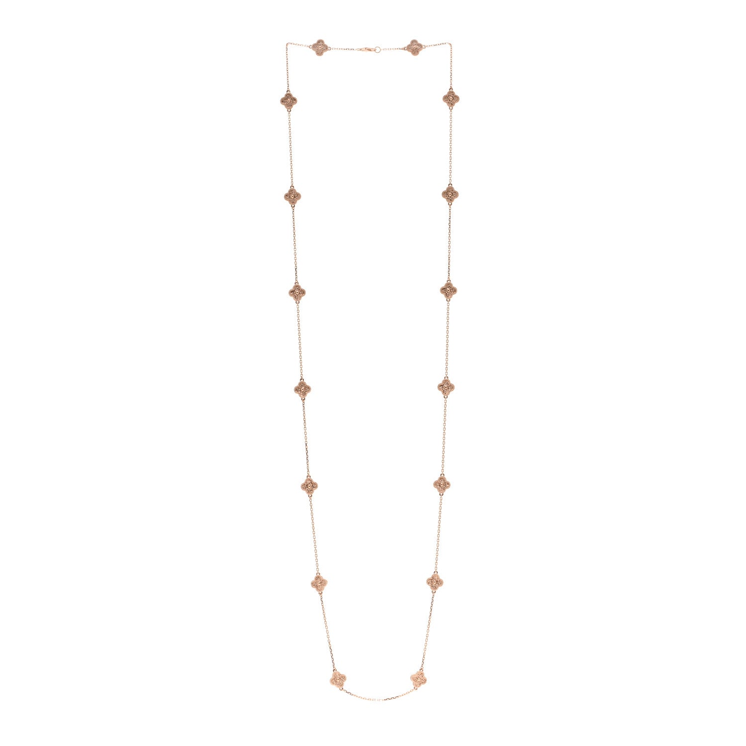 Van Cleef & Arpels 18K Rose Gold 16 Motifs Sweet Alhambra Necklace 3 of 6