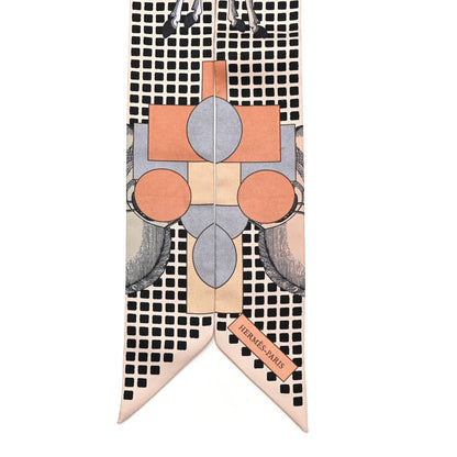 Hermes Silk Cavalier En Formes Twilly Beige Gris Terraco 2 of 4