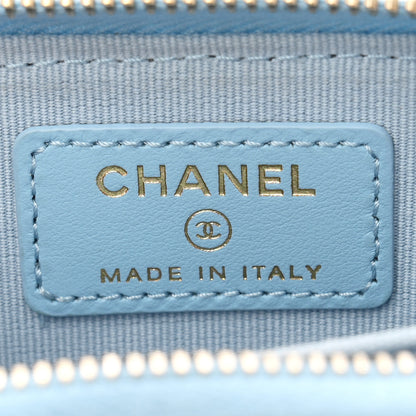 Chanel Caviar Quilted Zip Card Holder Light Blue 6 of 8