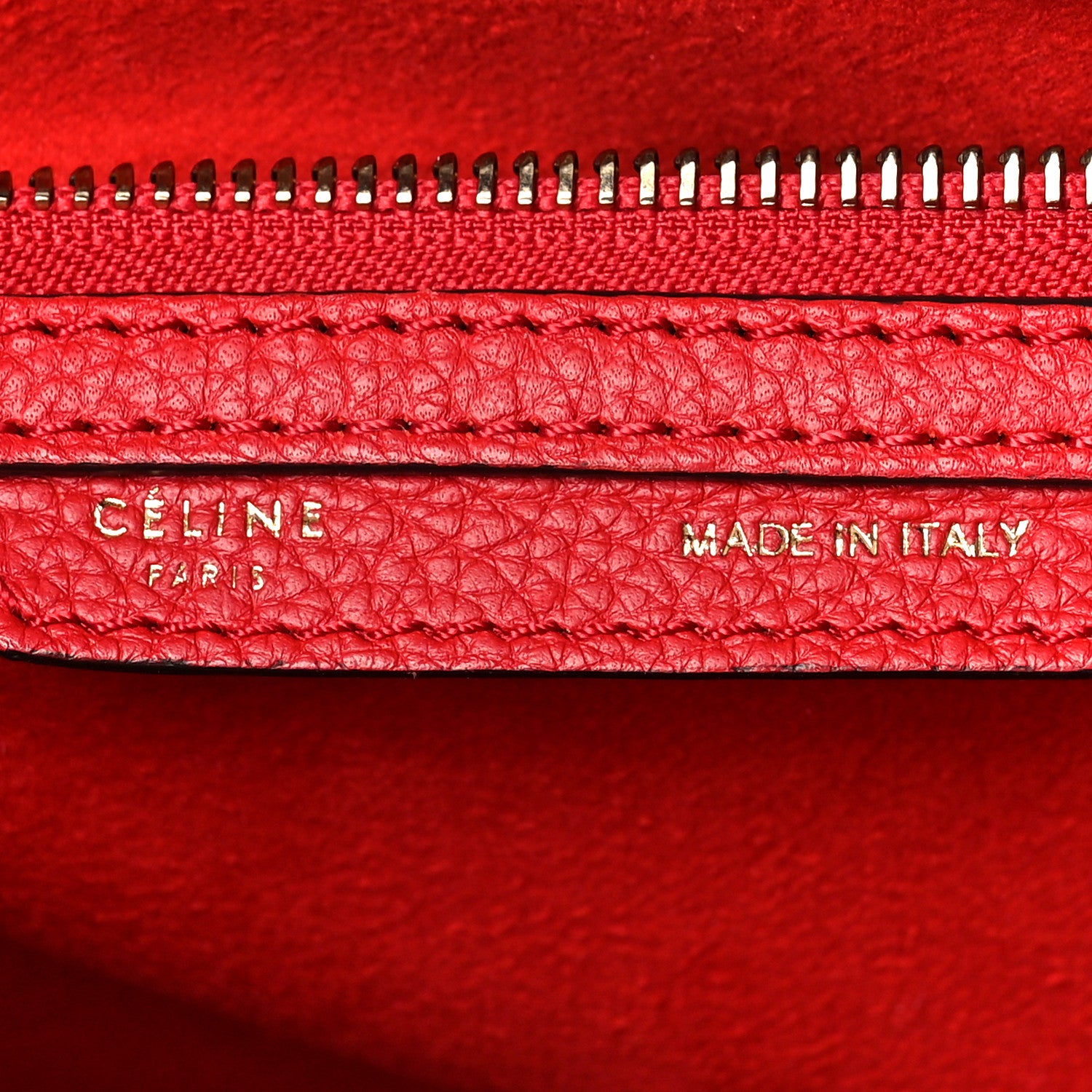 Celine Drummed Calfskin Micro Luggage Coquelicot 6 of 8