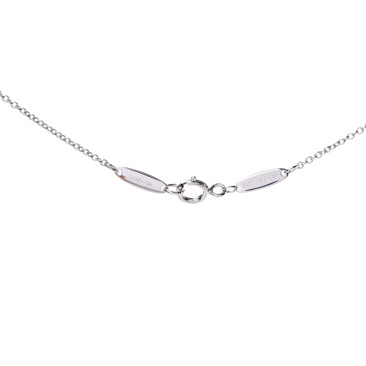 Tiffany Platinum Diamond .43ct Elsa Peretti Diamonds by the Yard Pendant Necklace 5 of 8