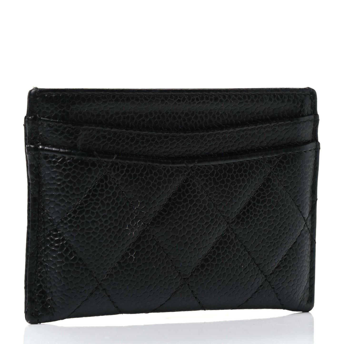 Caviar Quilted Card Holder Black