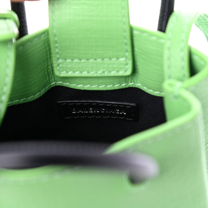 Balenciaga Squared Calfskin Logo Shopping Phone Holder Bag Light Green Fuchsia 6 of 9