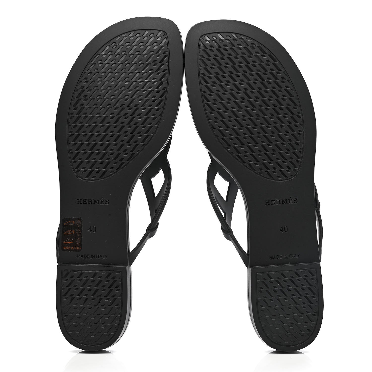 Hermes Rubber Womens Egerie Sandals 40 Black 5 of 9