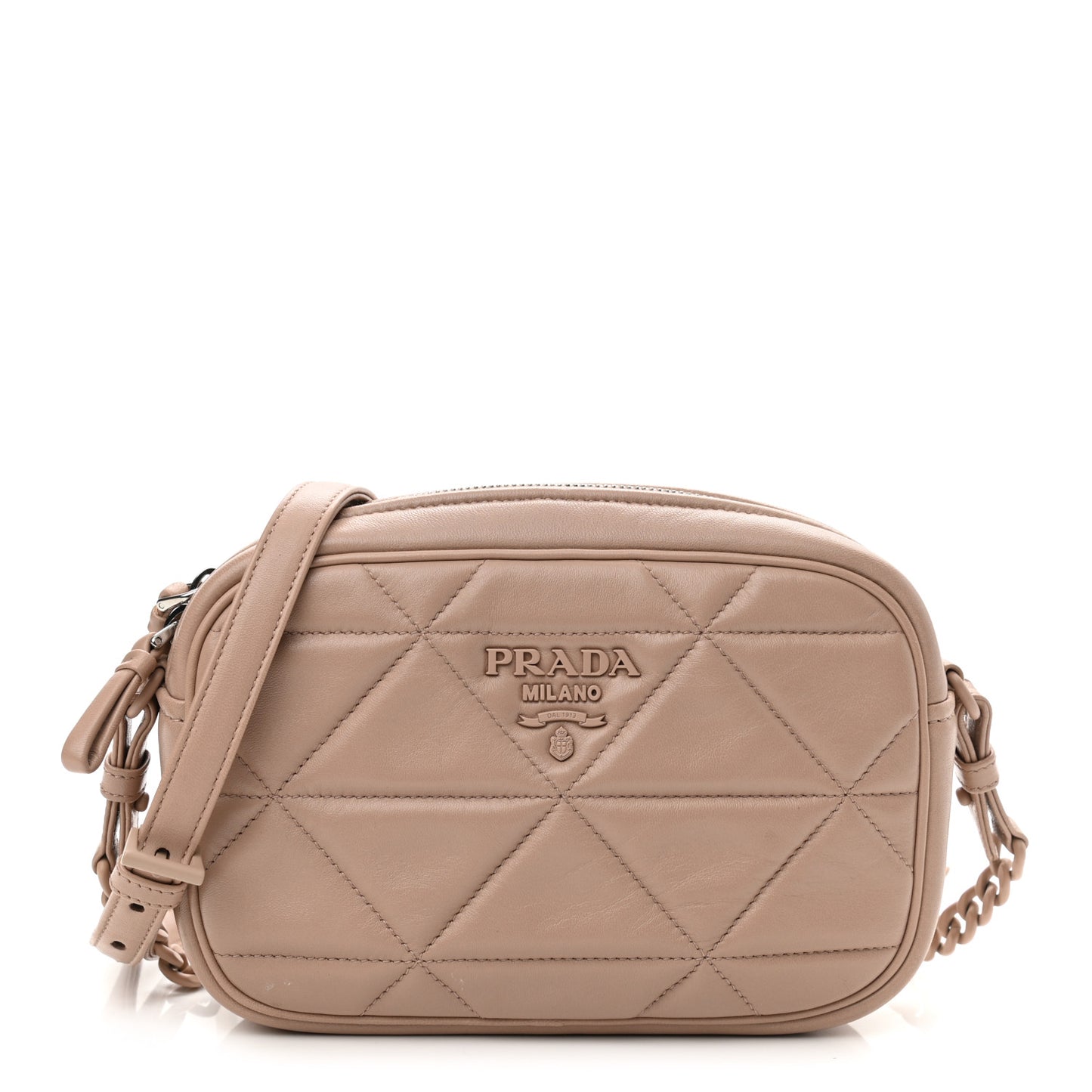 Nappa Triangle Stitched Spectrum Camera Bag Cipria