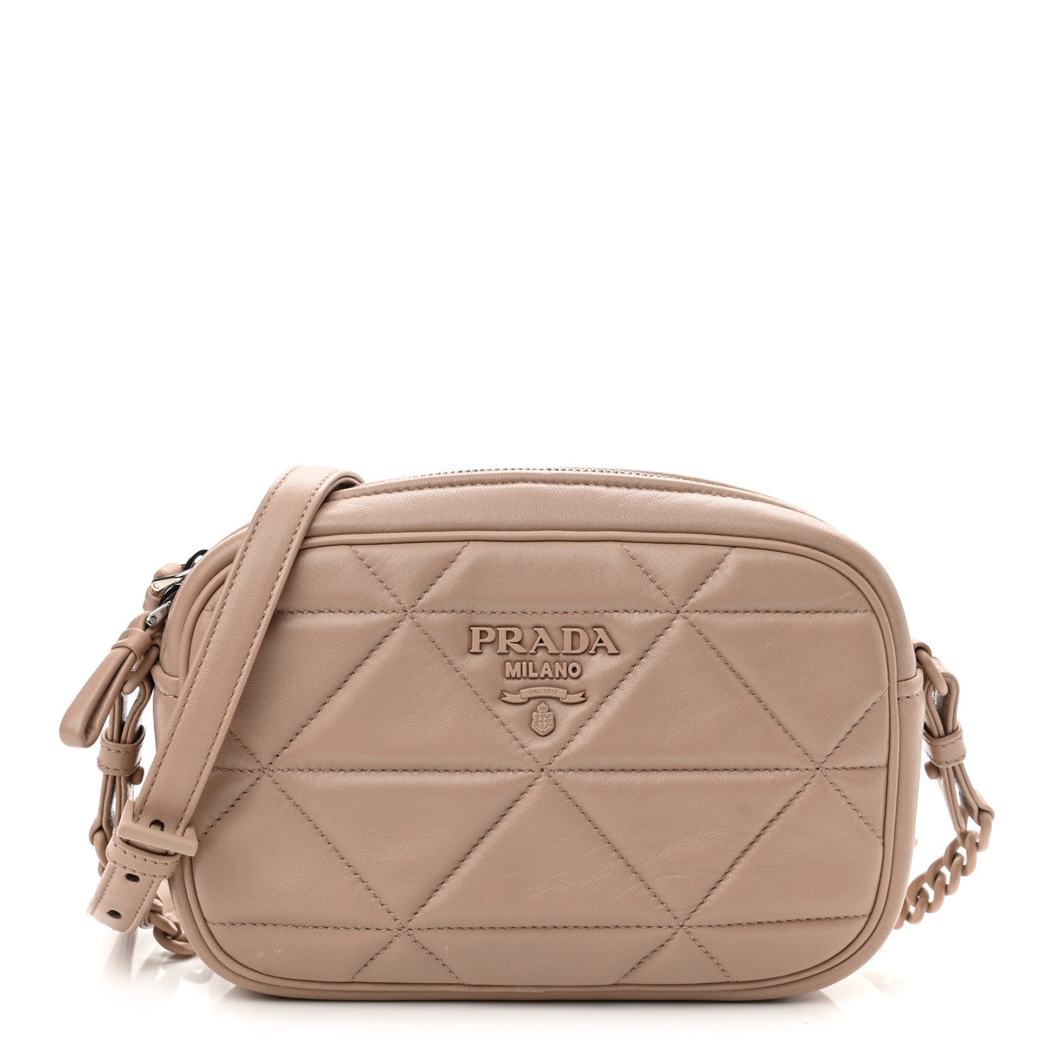 Prada Nappa Triangle Stitched Spectrum Camera Bag Cipria 1 of 13