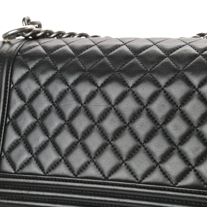 Chanel Lambskin Quilted Medium Boy Flap Black 15 of 16