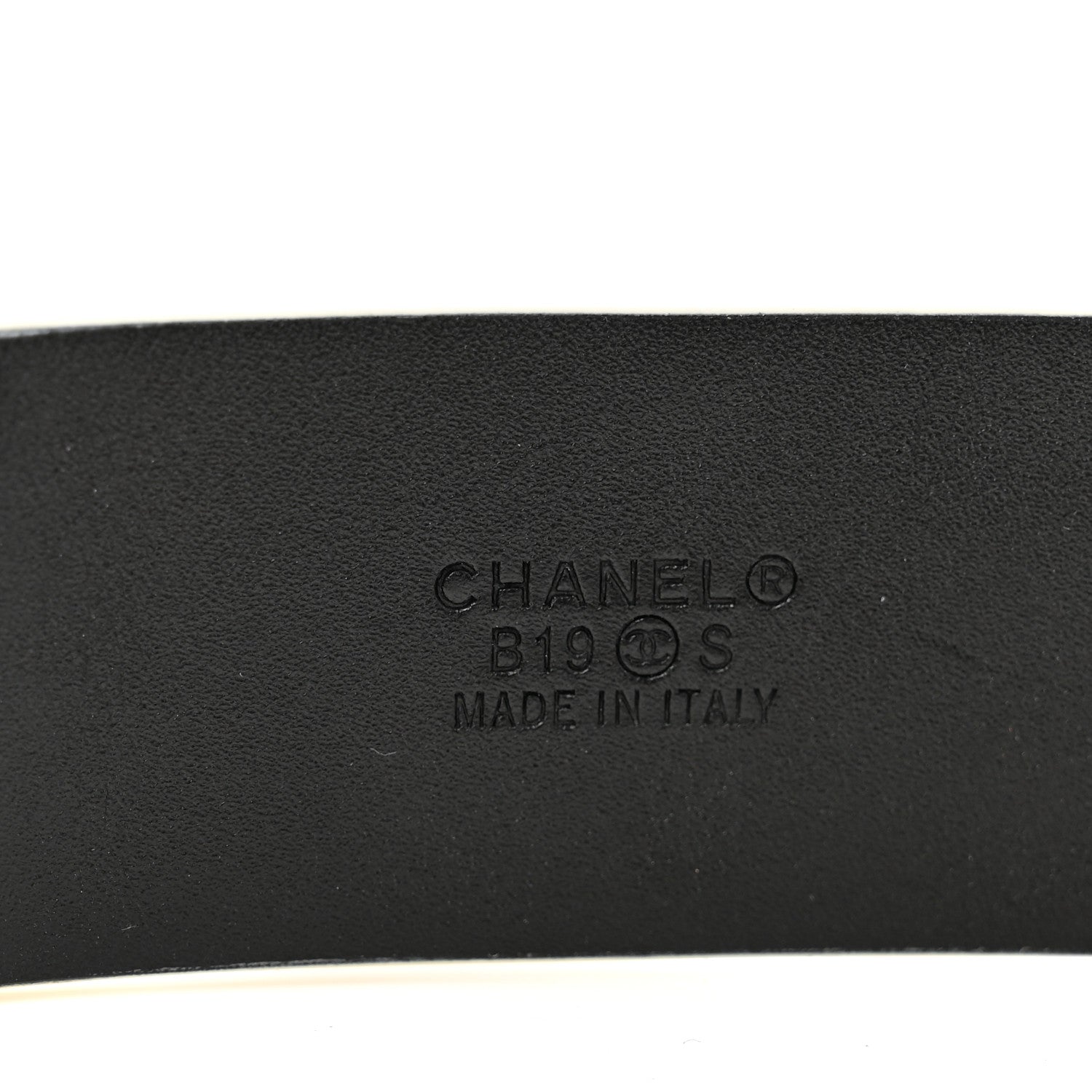 Chanel Lambskin Ruched Logo Belt 85 34 White 3 of 5