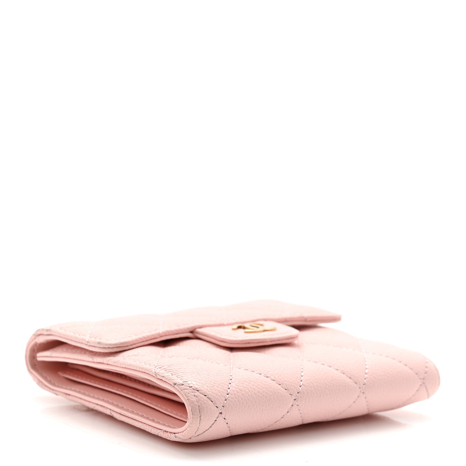 Chanel Caviar Quilted Compact Flap Wallet Light Pink 4 of 9