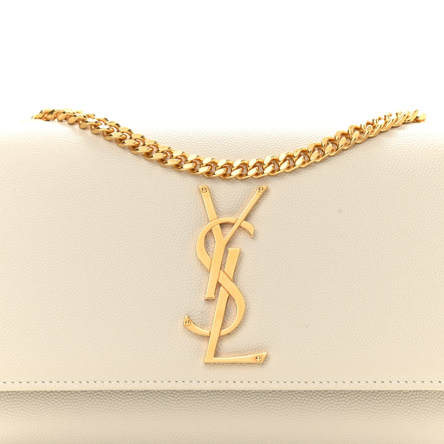 Grain De Poudre Small Monogram Kate Satchel Crema Soft