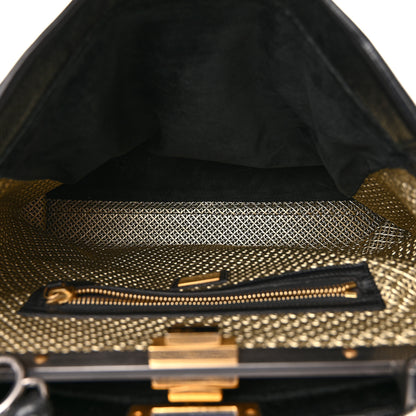 Fendi Patent Large Peekaboo Iconic Satchel Black 5 of 17
