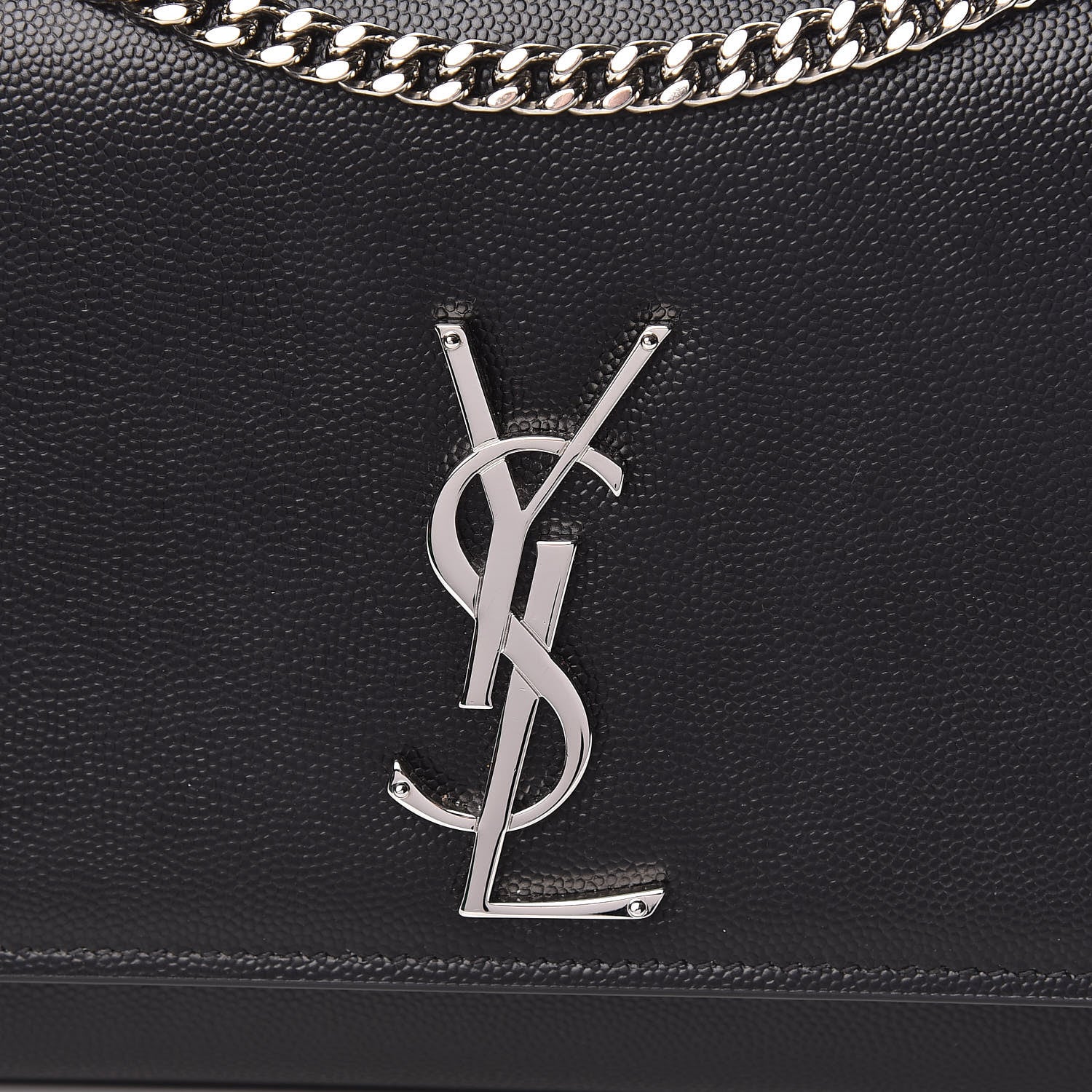 Saint Laurent Grain De Poudre Medium Classic Monogram Kate Satchel Black 10 of 10