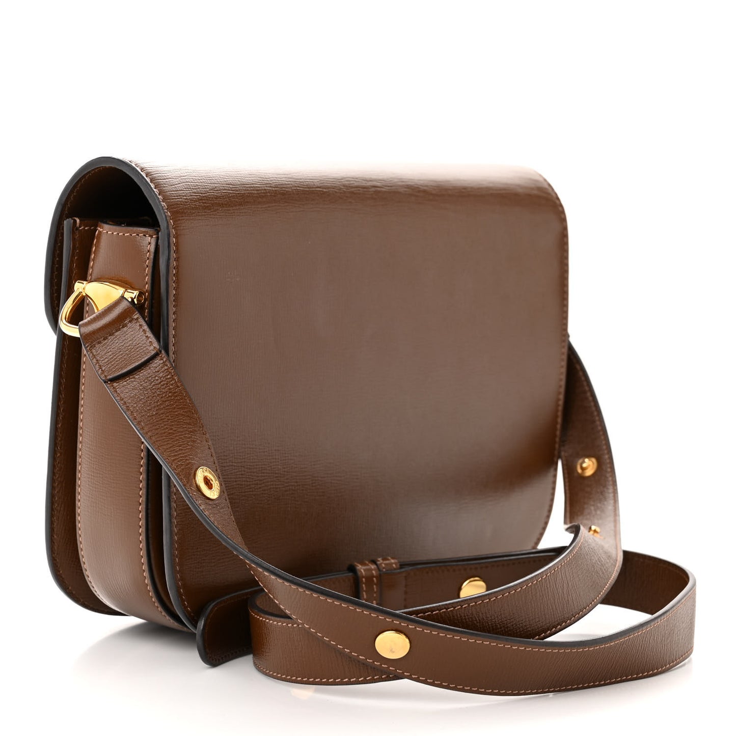 Azalea Calfskin Horsebit 1955 Shoulder Bag Brown Sugar