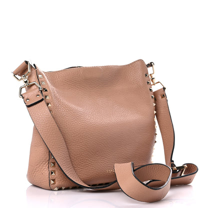 Valentino Garavani Pebbled Calfskin Small Rockstud Flip-Lock Messenger Bag Soft Noisette 3 of 23