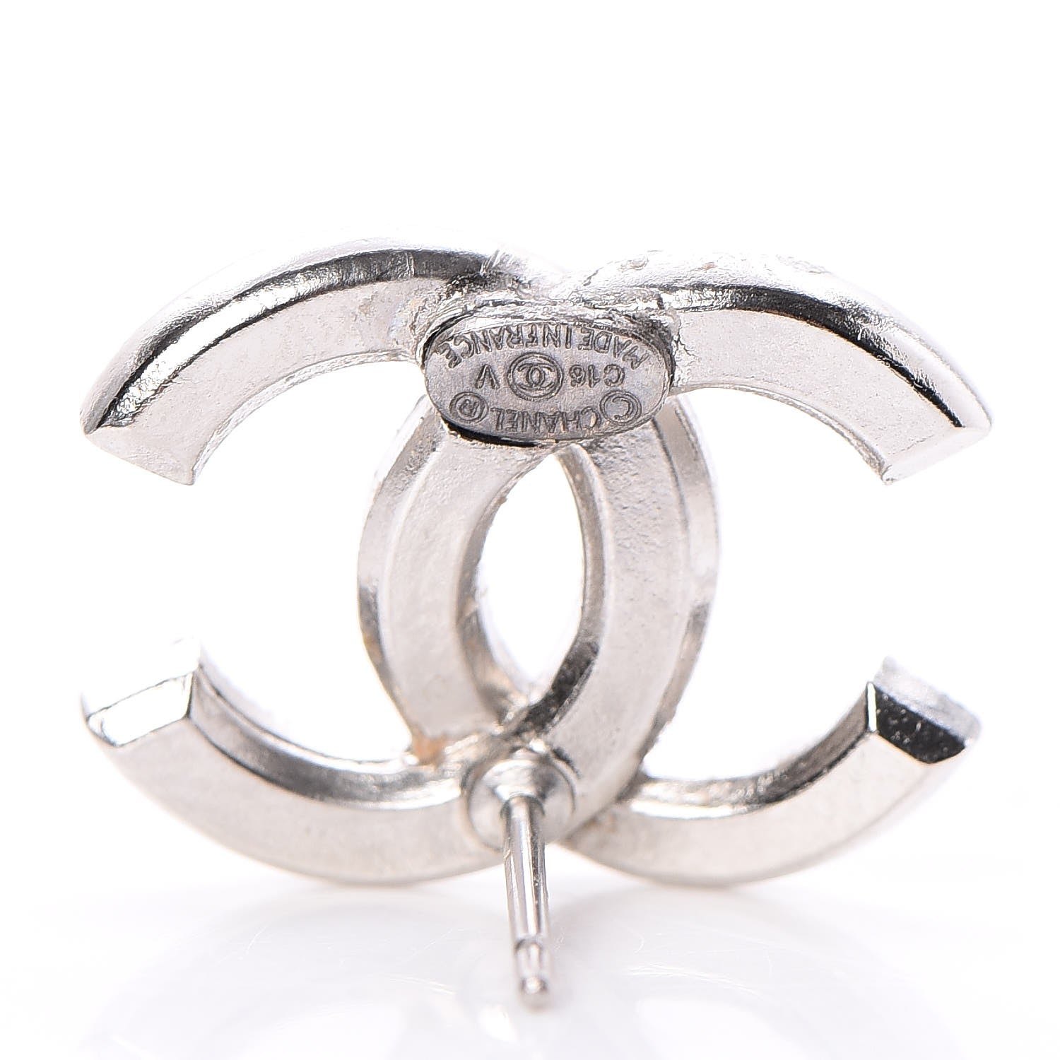 Chanel Crystal CC Earrings Silver 4 of 5