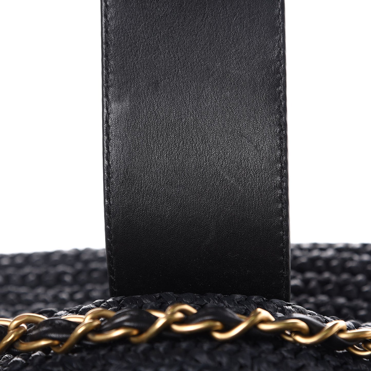 Straw Raffia Tote Black