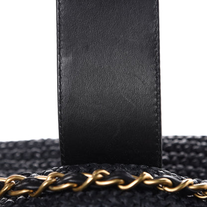 Chanel Straw Raffia Tote Black 9 of 10