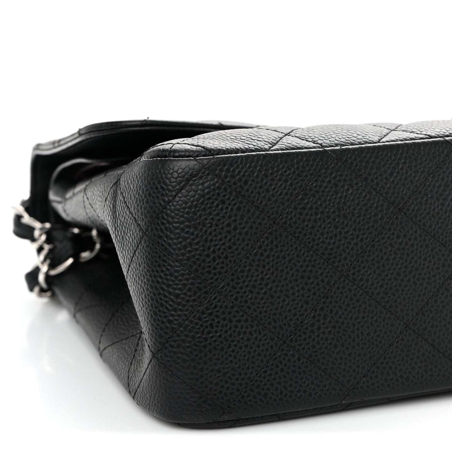 Caviar Quilted Jumbo Double Flap Black