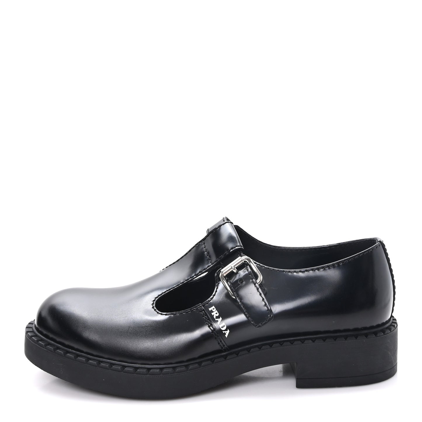 Spazzolato Mens Mary Jane T Strap 40mm Loafers 9 Black