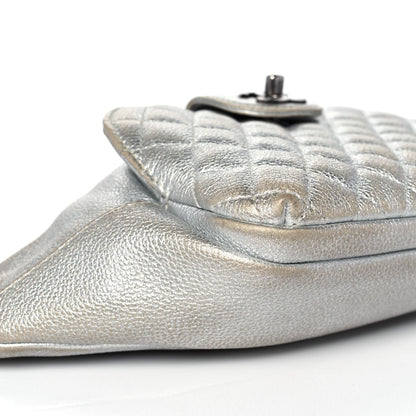 Chanel Metallic Grained Calfskin Quilted Casual Rock Waist Bag Fanny Pack Silver 8 of 9