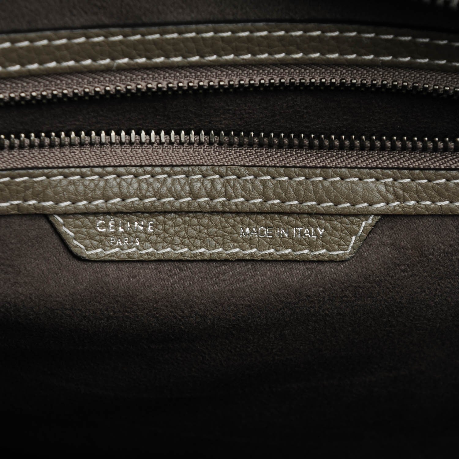 Celine Drummed Calfskin Mini Luggage Souris 8 of 10