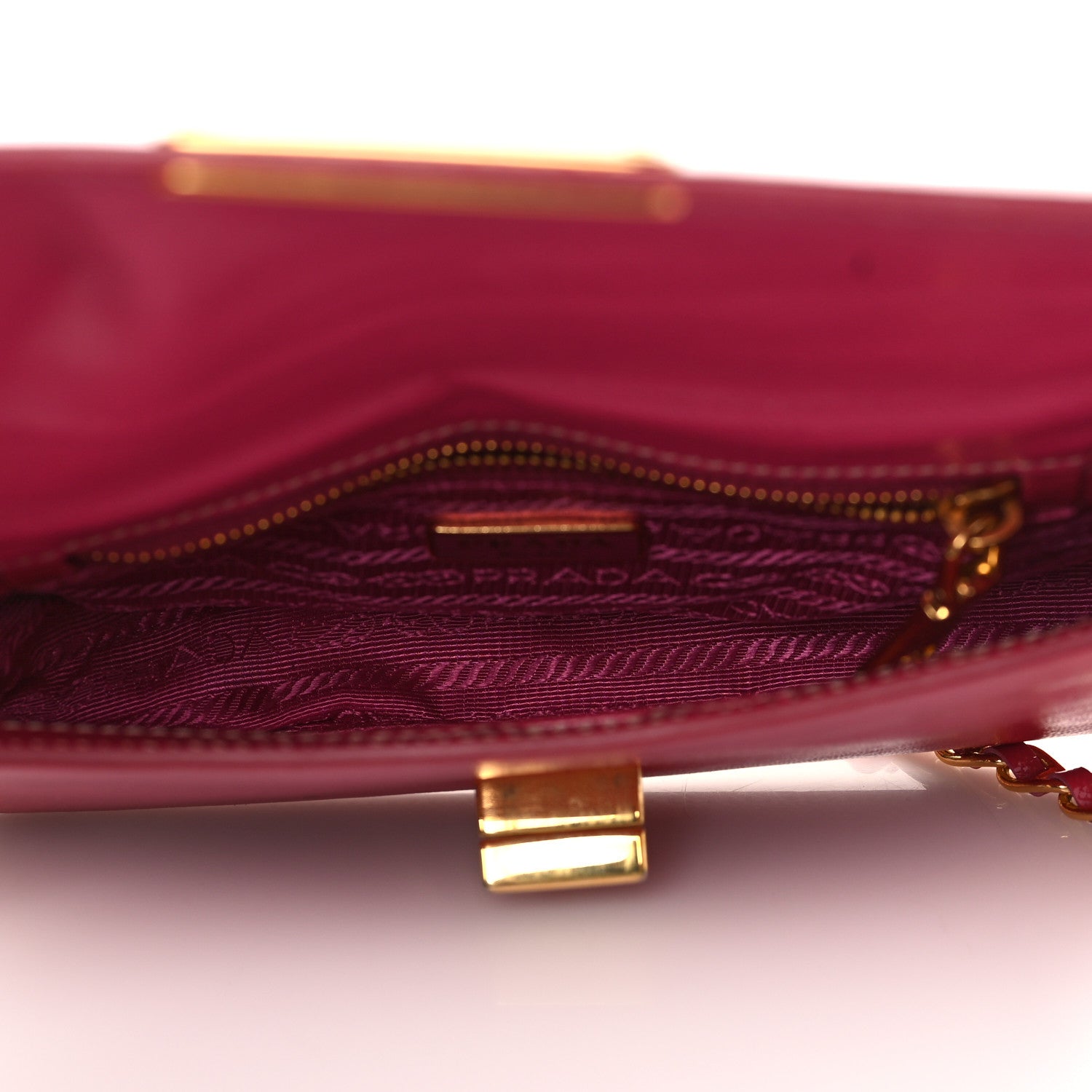 Prada Saffiano Vernice Turnlock Convertible Shoulder Bag Peonia 5 of 9