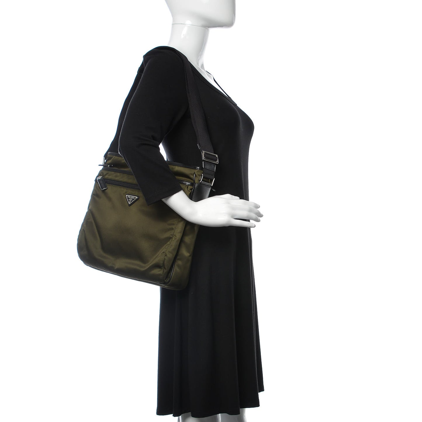 Tessuto Nylon Flat Messenger Bag Militare