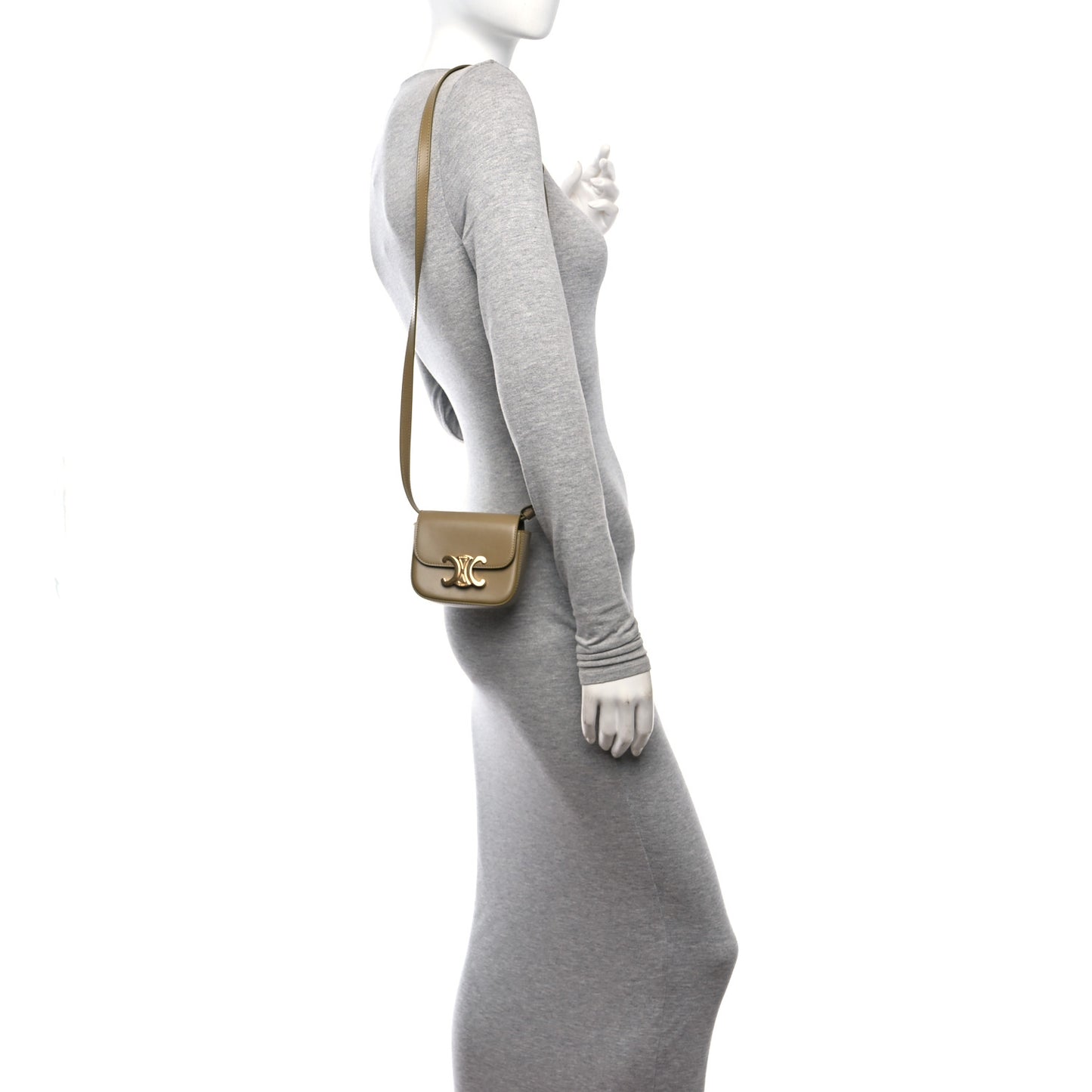 Shiny Calfskin Mini Triomphe Olive