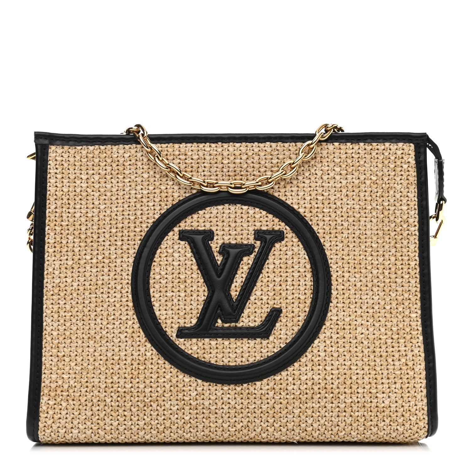 Louis Vuitton Raffia Calfskin Monogram Giant Pouch 1 of 9