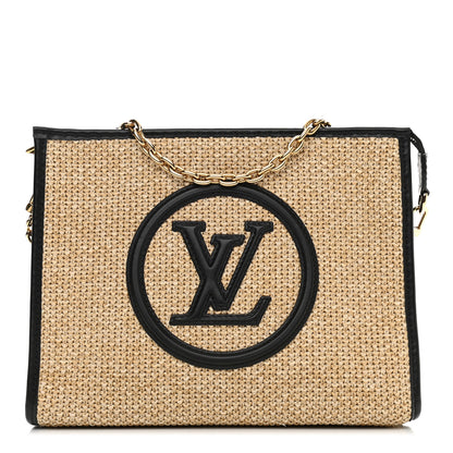 Louis Vuitton Raffia Calfskin Monogram Giant Pouch 1 of 9