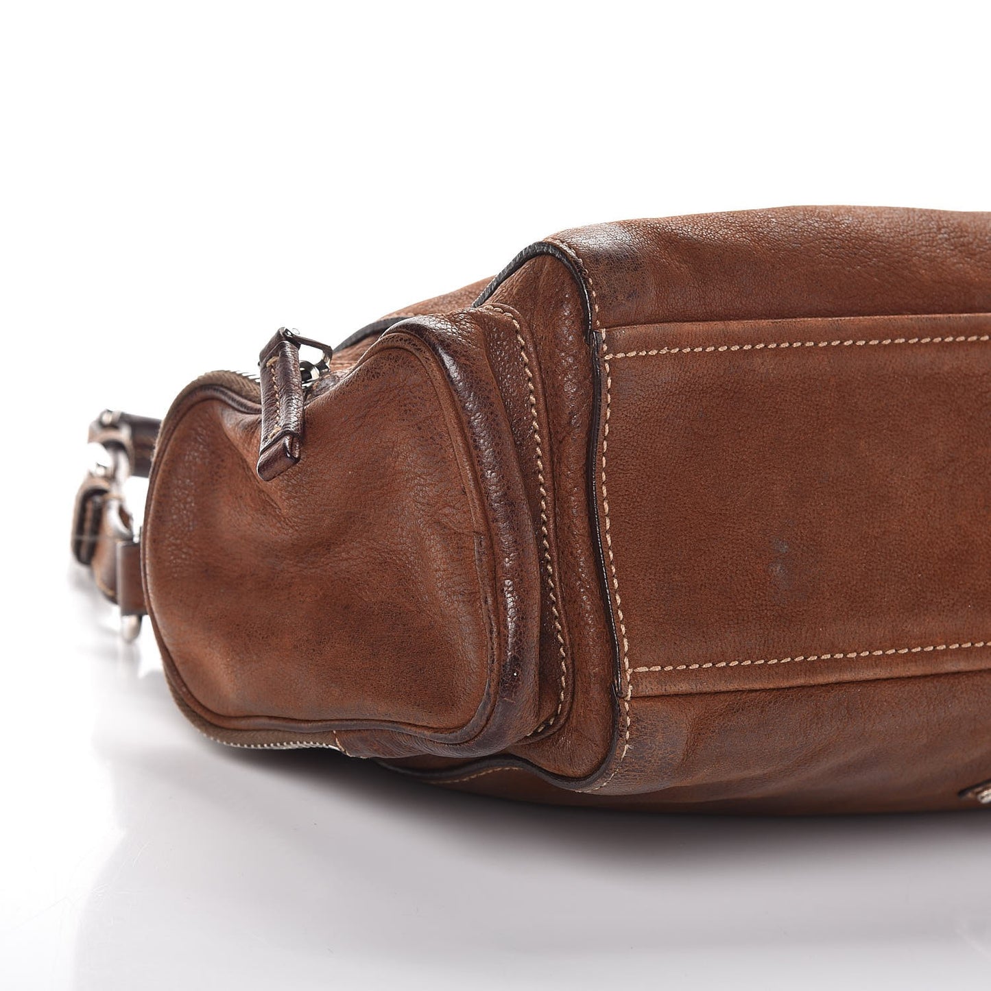 Vitello Antic Easy A Foldover Pushlock Flap Shoulder Bag Bruciato