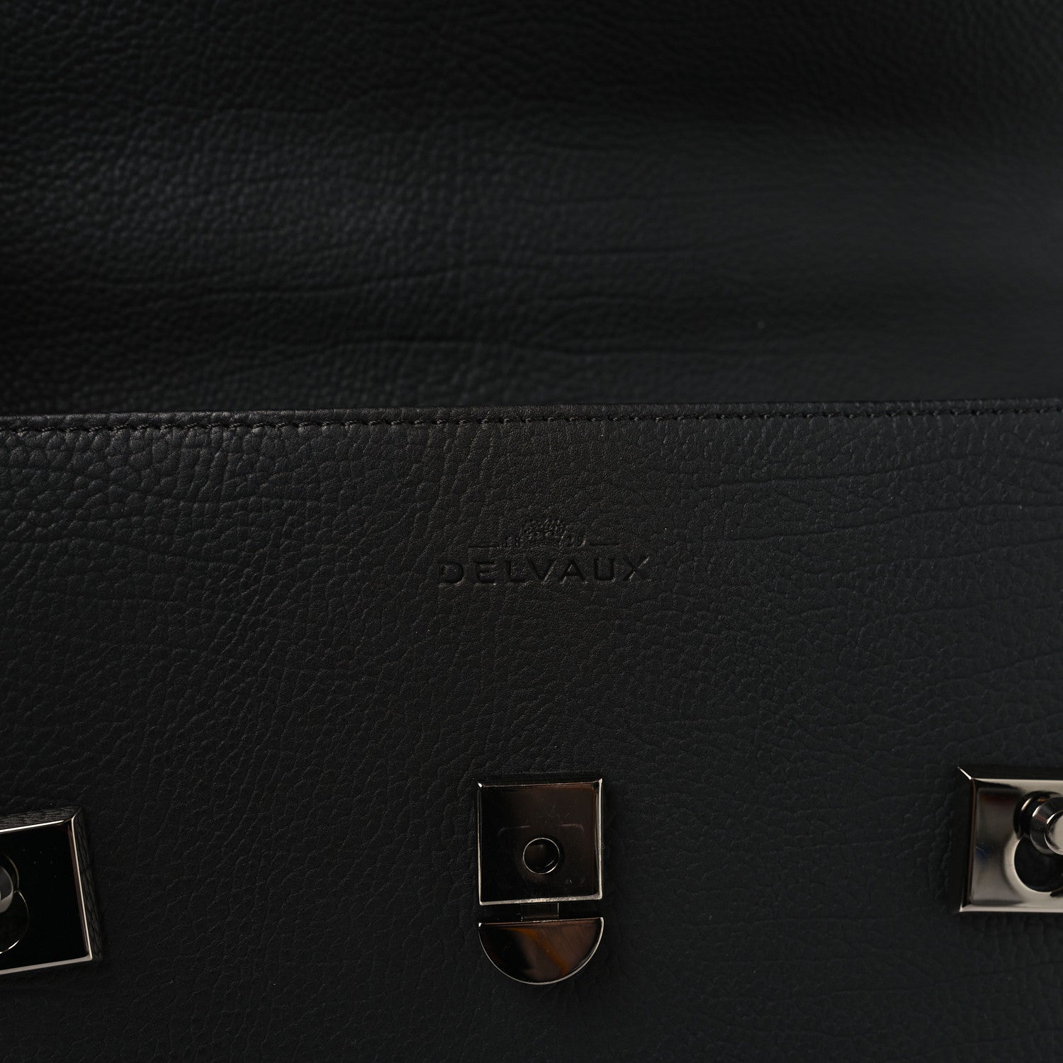 Delvaux Grained Calfskin GM Tempete Satchel Black 7 of 10