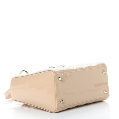 Christian Dior Patent Cannage Medium Lady Dior Beige 5 of 12