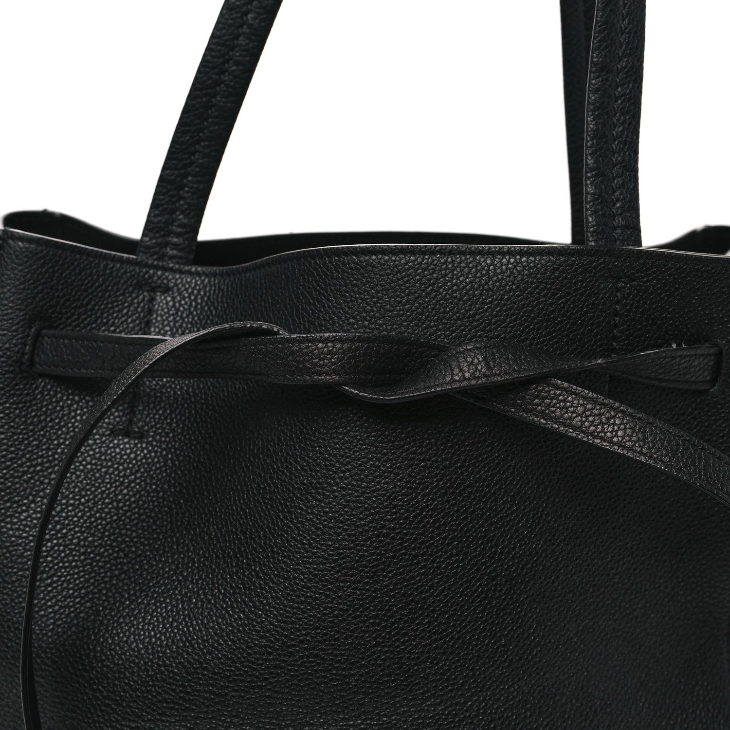 Celine Soft Grained Calfskin Medium Belt Cabas Phantom Black 8 of 13