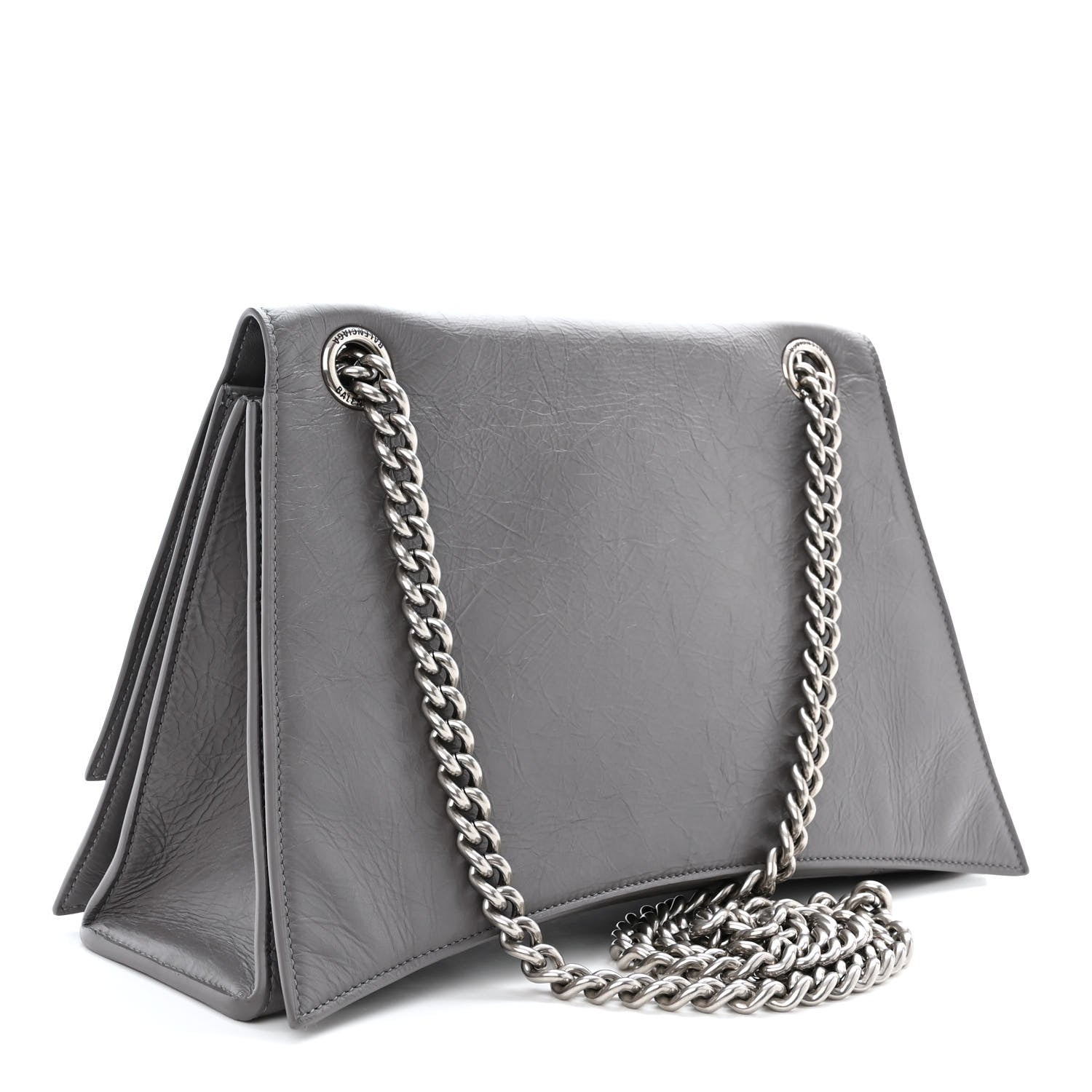 Balenciaga Crushed Calfskin Medium Crush Chain Bag Dark Grey 3 of 9